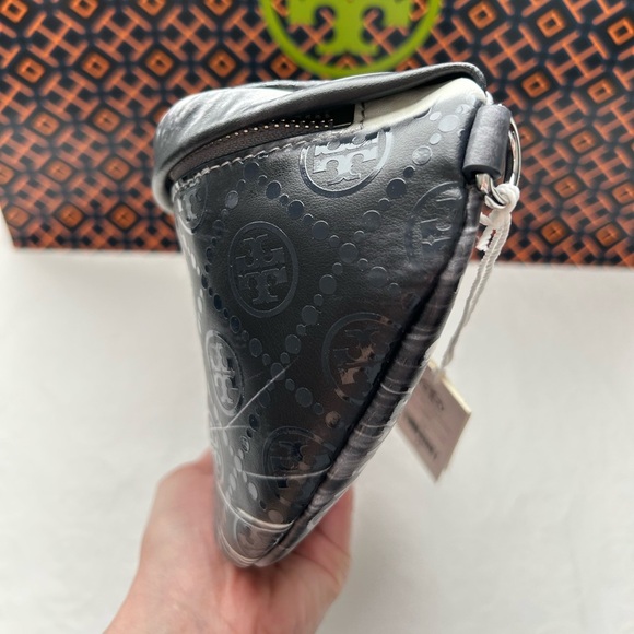 Tory Burch T Monogram Cat Printed Belt Bag Crossbody Bag Gray Cat Portrait - Picture 3 of 10